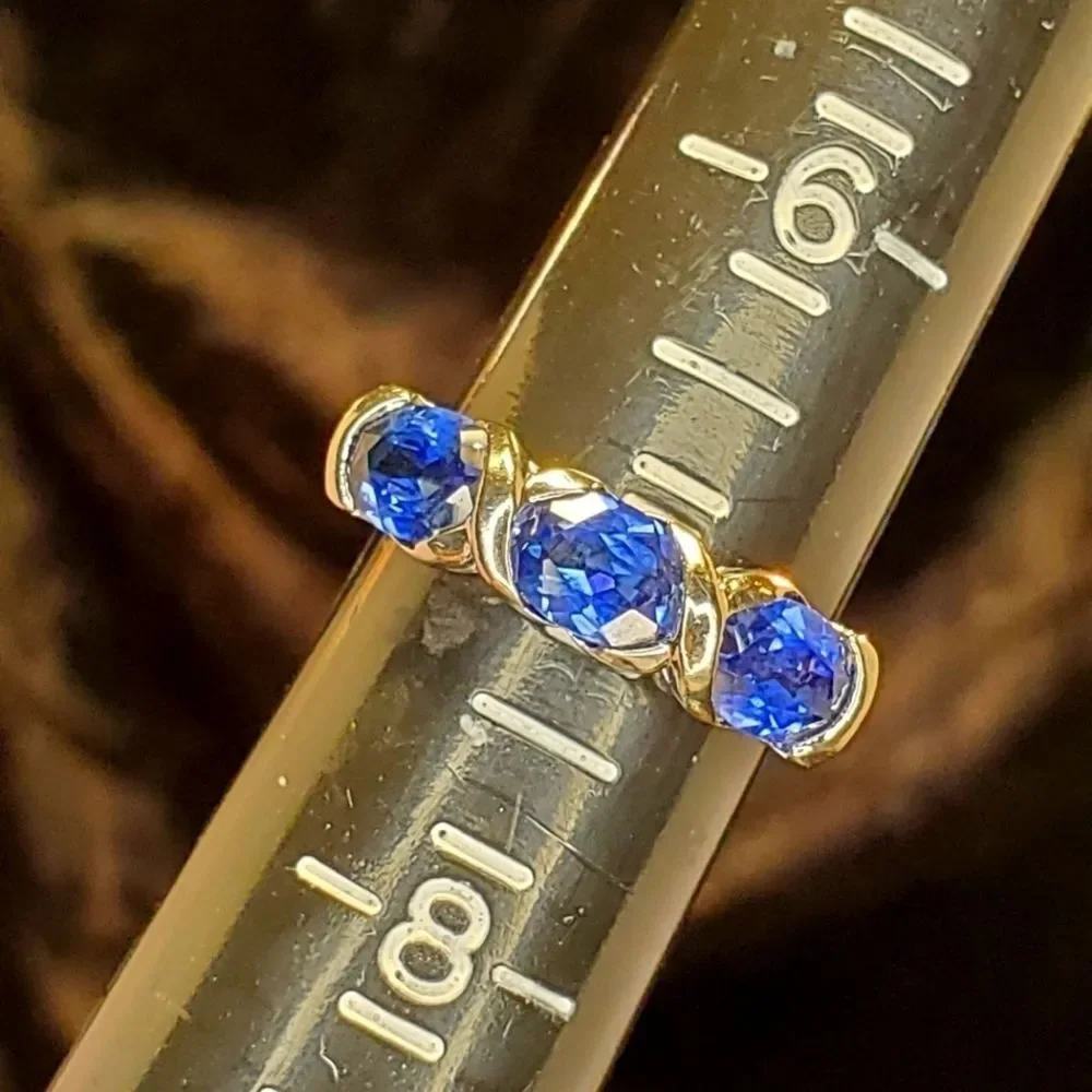 0226. Beautiful!!!!!! ~ Ross Simons ~ Iolite 💙 Cluster ~ STERLING Ring ~ FIRM - Picture 1 of 10